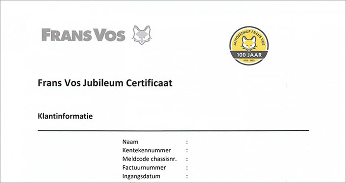 Scan van de bovenkant van het certificaat